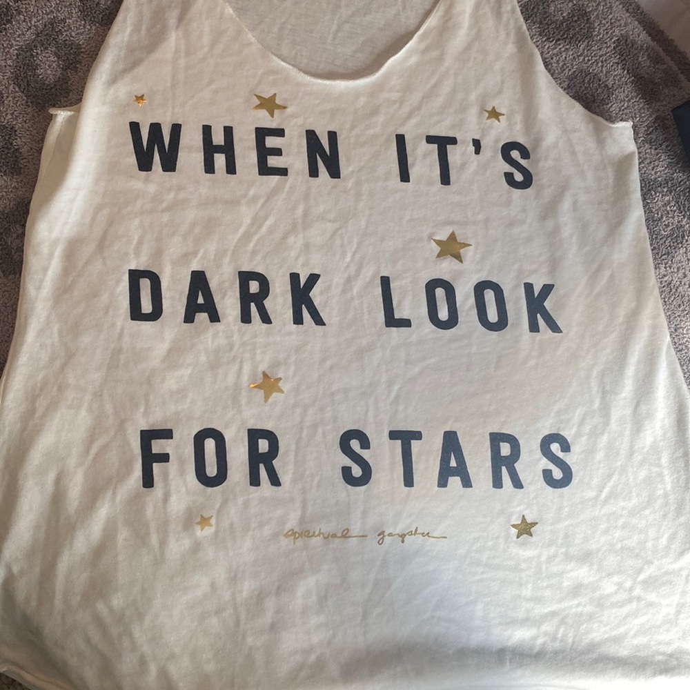 SPIRITUAL GANGSTER WHEN ITS DARK LOOK FOR STARS TANK SZ L